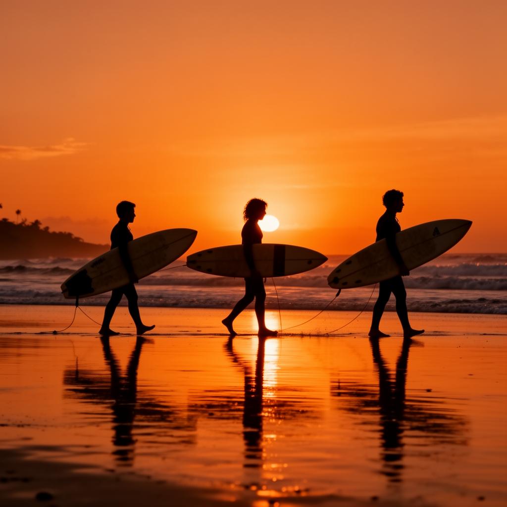 Sunset surfers
